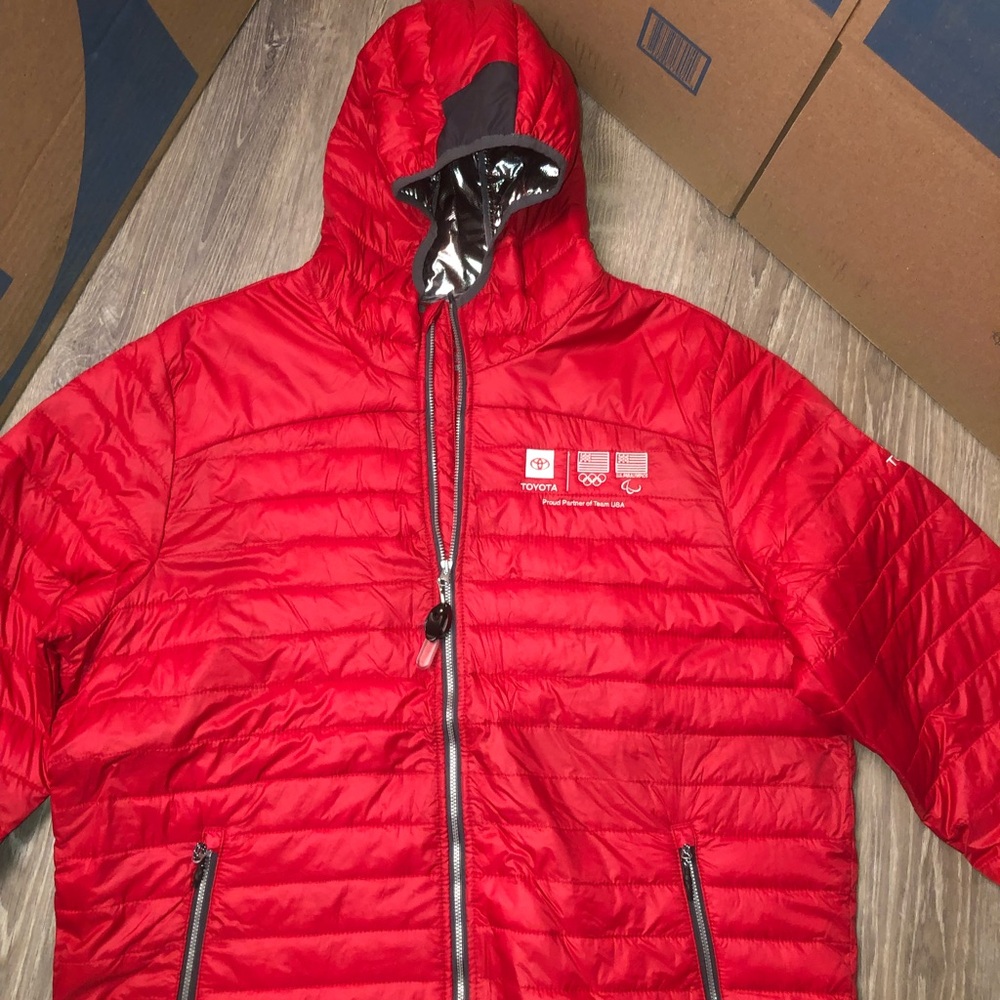 Red Hooded Puffer Jacket